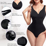 Tummy Control Slim Body Shaper Deep V-Neck Thong Bodysuits