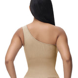Sorelyne® Sexy Ribbed One Shoulder Sleeveless Tank Top Tight Stretch Bodysuit