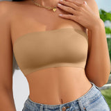 Wireless Strapless Bandeau Bra Seamless Stretch Non Padded Push Up Bralette