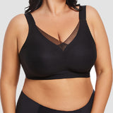Wireless Mesh V Neck Invisible No Underwire Comfort Smooth Everyday Bra
