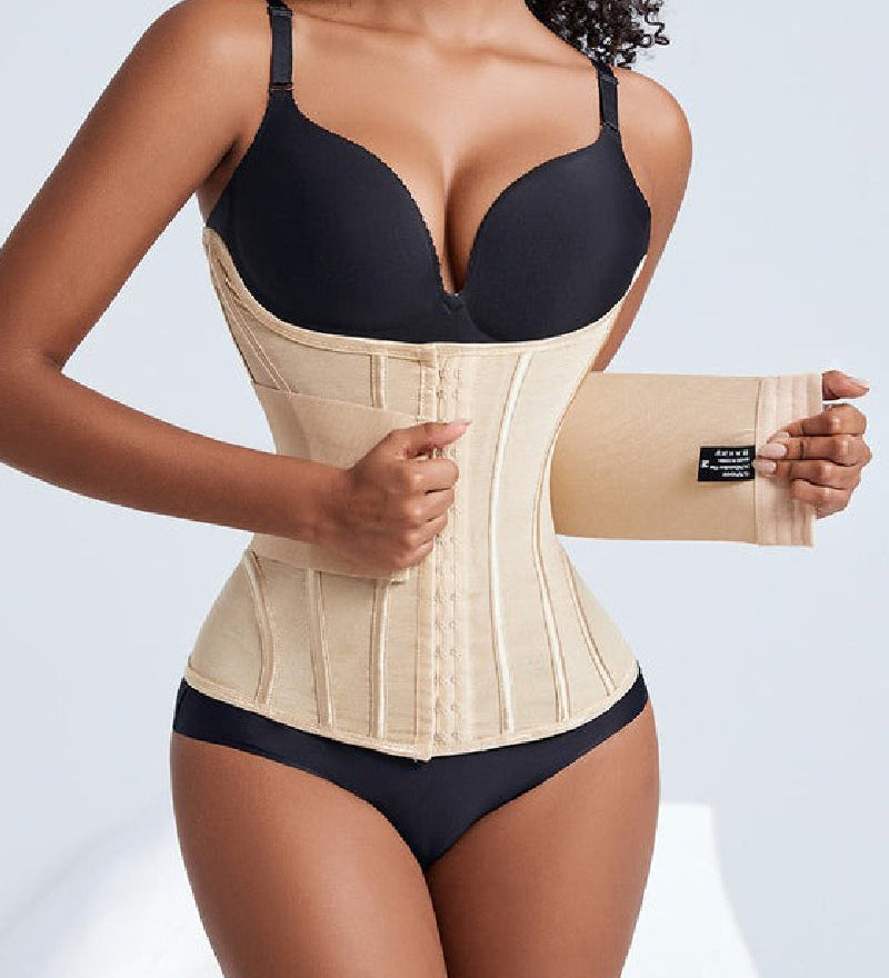 Women's Waist Trainer Tummy Control Mesh Breathable Sports Corset With Removable Belt