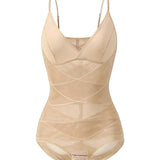 Mesh V Neck Tummy control Camisoles Shapewear with Bra