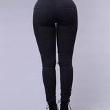 High-waist Stretch Ripped Skinny Jeans