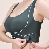 Wireless Front Cross Side Buckles Bra Hunchback Correction Shockproof Yoga Underwear