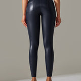 PU leather Pants High Waist Tight Sports Yoga Pants Slim