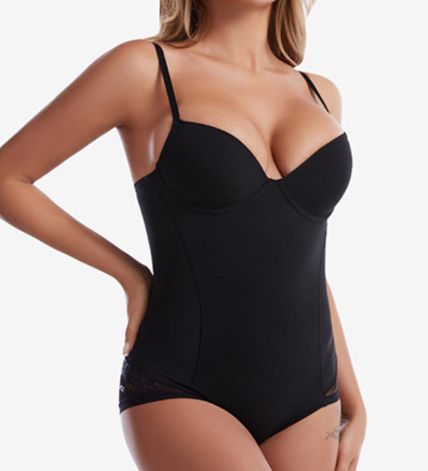 Sleeveless Lace Patchwork One Piece Shapewear Bodysuits