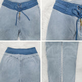 Curvy Stretch Washed Front Lace up Skinny Jeans for Women