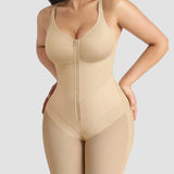 Full-Body Compression Girdle Shaper with Mesh Thigh Panels