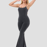 Sorelyne® Sexy Suspenders Sleeveless Flared Jumpsuit With Back Zipper