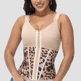Women's Leopard Print Vest Tummy Control Waist Trainer With Bra