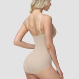 Adjustable Strap Cross Mesh Tummy Control Bodysuit Butt Lifting Shaper