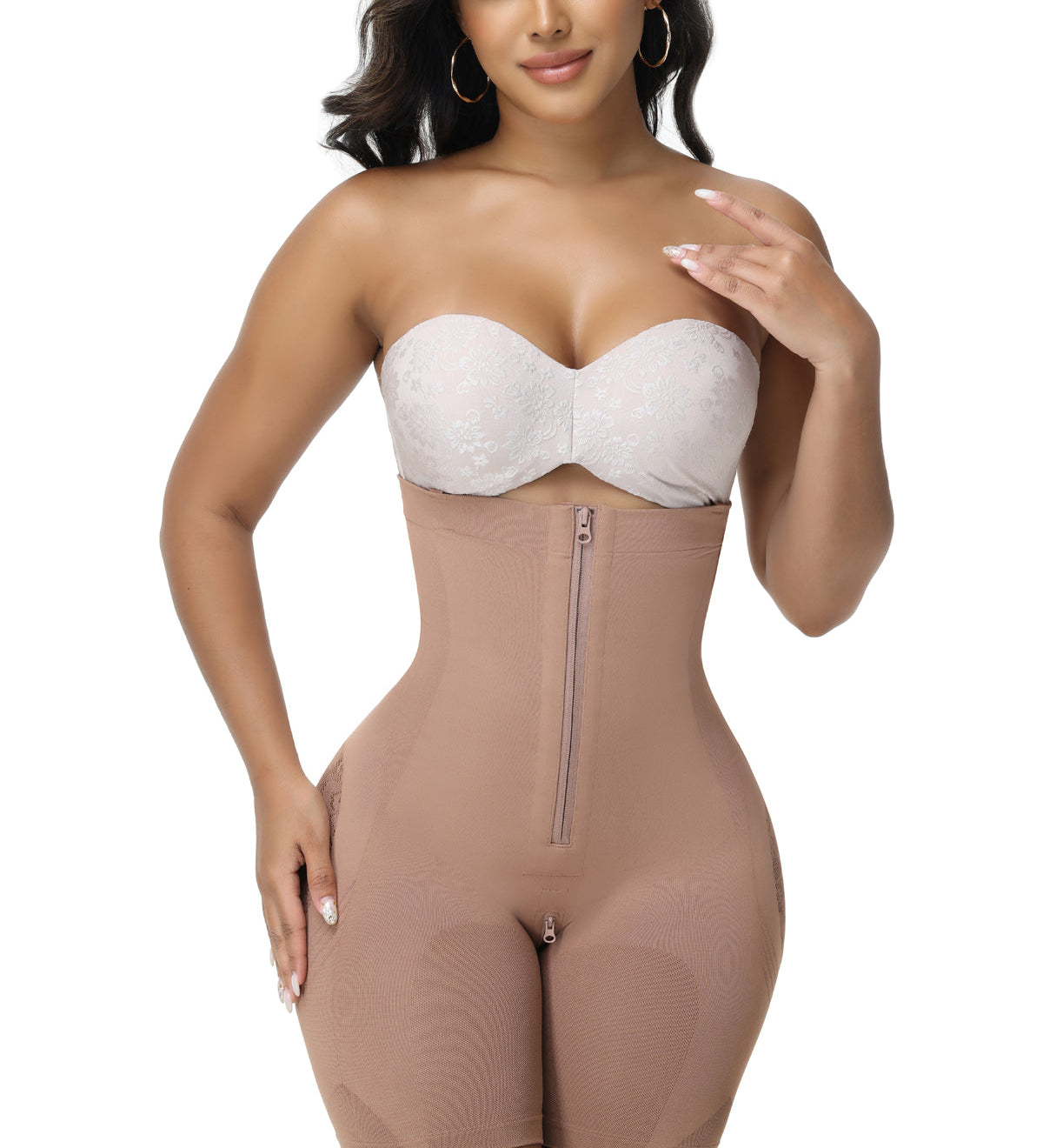 Sorelyne® Hip Mesh High Waisted Girdle Shaping Shorts with Zip Closure for Women