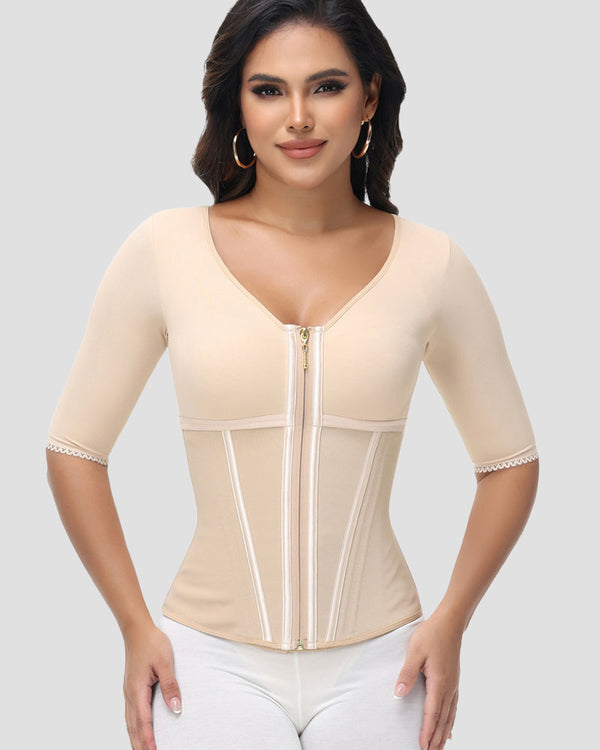Sorelyne® Girdles Colombianas High Compression Half Sleeves V Neck Waist Trainer