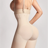 Front Zipper Adjustable Strap Tummy Control Butt Lifting Shaping Bodysuit