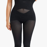 Women's High Waist Lace Trim Sheer Mesh Shapewear Shaping Pants