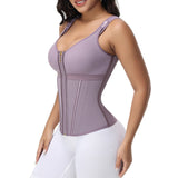 Sorelyne® Women's Boned Latex Zipper Corset Tummy Control Body Shaper Vest With Bra