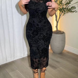 Sorelyne® Women's Sheer Mesh Sexy Bodycon Dress with Retro Prints