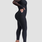 Slim Fit Stretch Full Body Shaper Long Mesh Sleeve Shapewear