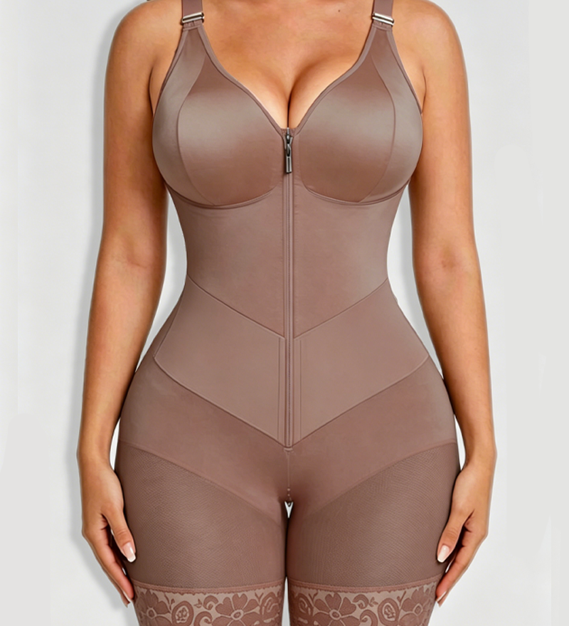 Zipper Tummy Control & Butt Lifter Shapewear Bodysuit