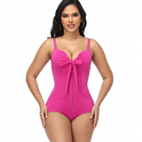 Sorelyne® Shaping V Neck Swimsuit with Zipper and Bow