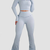 Ballet Ruffle Sports Tight-Fitting Height Elasticity Fitness Yoga Set