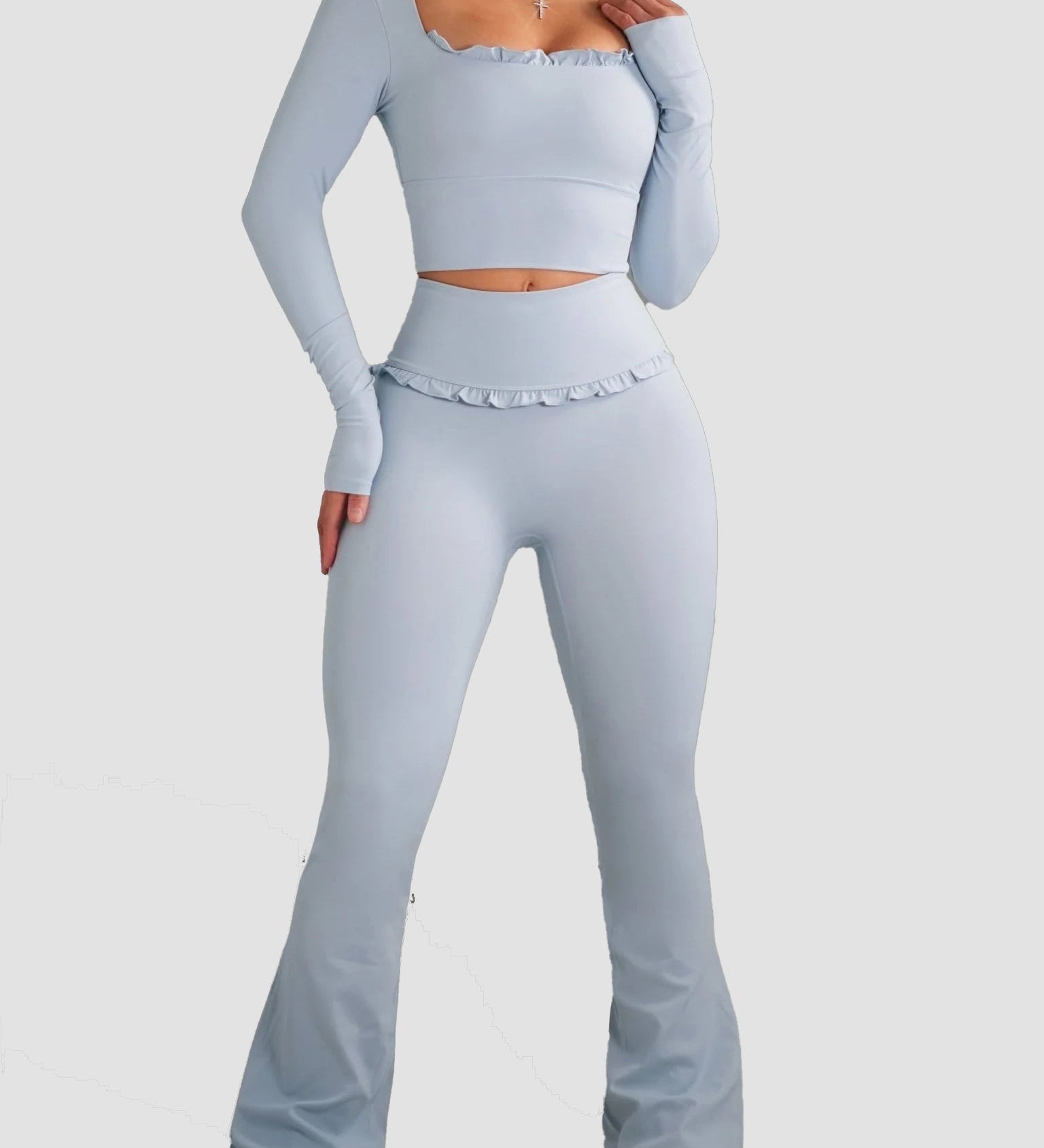 Ballet Ruffle Sports Tight-Fitting Height Elasticity Fitness Yoga Set
