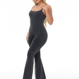 Sorelyne® Sexy Suspenders Sleeveless Flared Jumpsuit With Back Zipper
