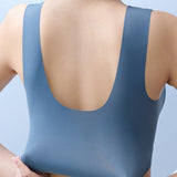V Neck Lace Thin Anti Exposure Seamless Minimizer Vest Bra