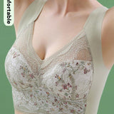 Full Coverage Elegant Floral Lace Push up Wireless Bra