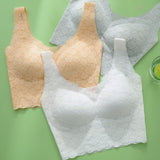 Plus Size Breathable Tank Top Push up Bra Side Smoothing