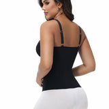 Sorelyne® Deep V Lace Corset Top Trimmed Waist Trainer with Front Zipper