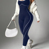 Seamless Skinny Crisscross Cutout Back Butt Lifting Full Length Jumpsuit