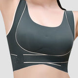 Wireless Front Cross Side Buckles Bra Hunchback Correction Shockproof Yoga Underwear