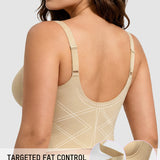 Underwire Front Zipper Corset Shaping Bra with Adjustable Straps