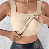 U Neck Seamless Stretchy Sleeveless Shapewear Built-In Bra Tank Tops