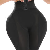 Hourglass Buckle Closure Waist Cincher BBL Shapewear Shorts With Sponge Pads