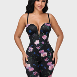 Shapewear Deep V Convertible Strap Mid-Thigh Bodysuit