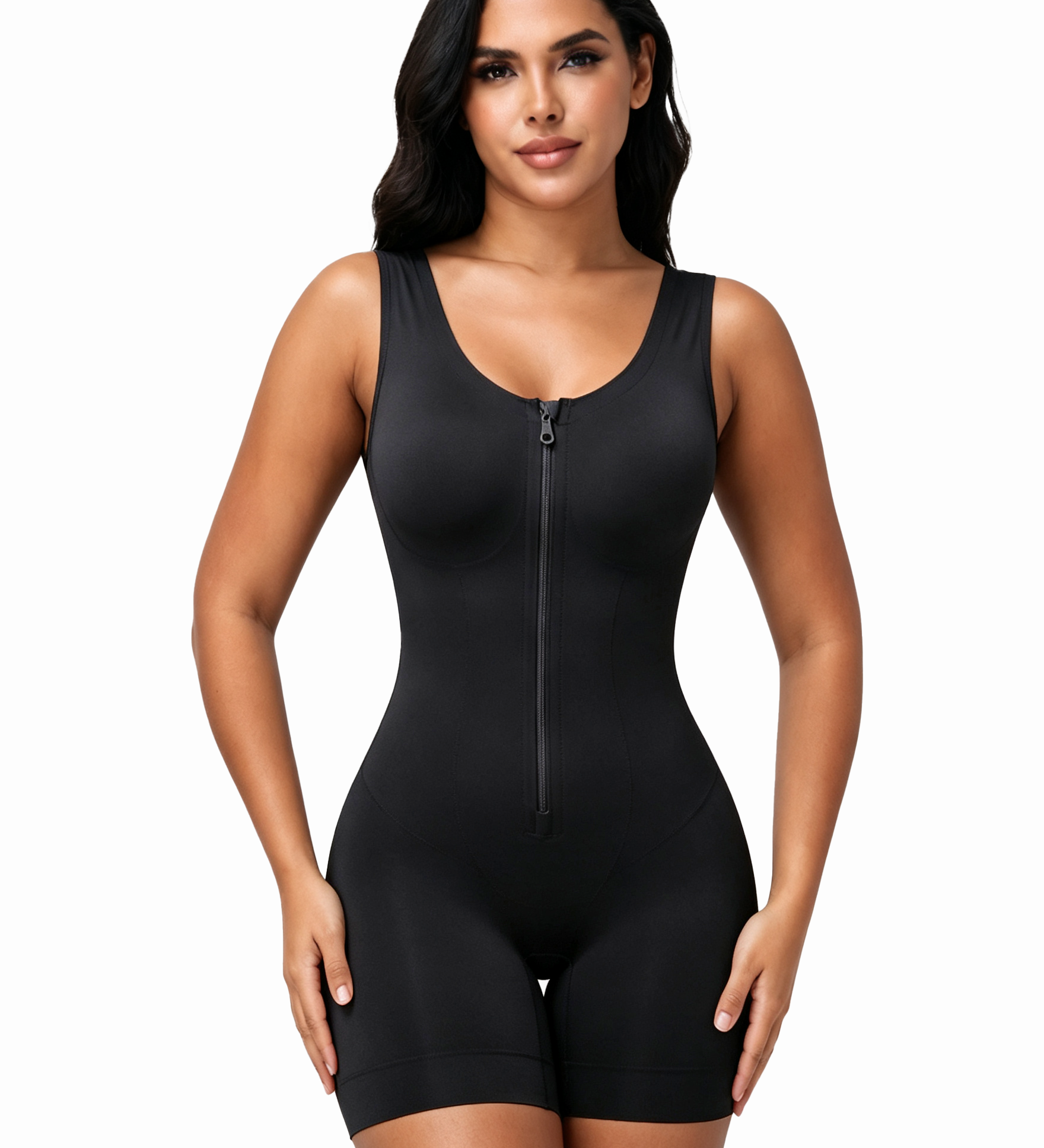 High Compression Seamless Tummy Control Butt Lifting Zipper Shapewear