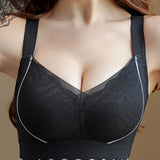 Soft Lace Wireless Full Coverage Minimizer Bra with Wide Straps