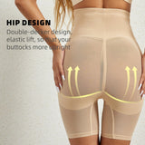 High Waist Stretchy Mesh Shaping Shorts with Adjustable Buckle