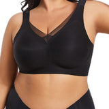 Wireless Mesh V Neck Invisible No Underwire Comfort Smooth Everyday Bra