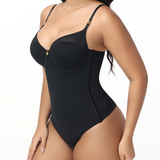 Adjustable Strap Thong Bodysuit Lace Up Back Tummy Control Shapewear