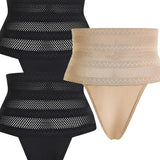 Women's High Waist Shaping Thong Breathable Tummy Control Shapewear Panty