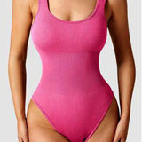 Women's Shapewear Bodysuits Sexy Ribbed Sleeveless Square Neck Tank Tops