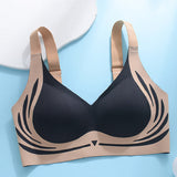 Seamless Contrast Color Wireless Soft Anti-sagging Push Up Sleep Bra