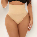 High Waist Ribbed Tummy Control Butt Lifting Shapewear Thong