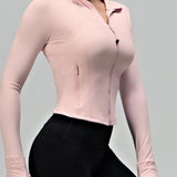 Long Sleeve Cropped Workout Yoga Jacket