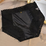 Women's Satin Seamless Ice Silk Mid-waist Briefs Cotton Crotch Butt-Lift Panties
