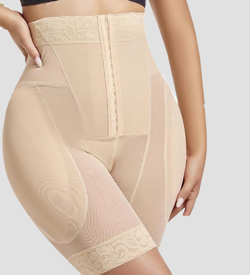 4 Row Button High Waist Hip Lift Shaping Shots With Removable Pads