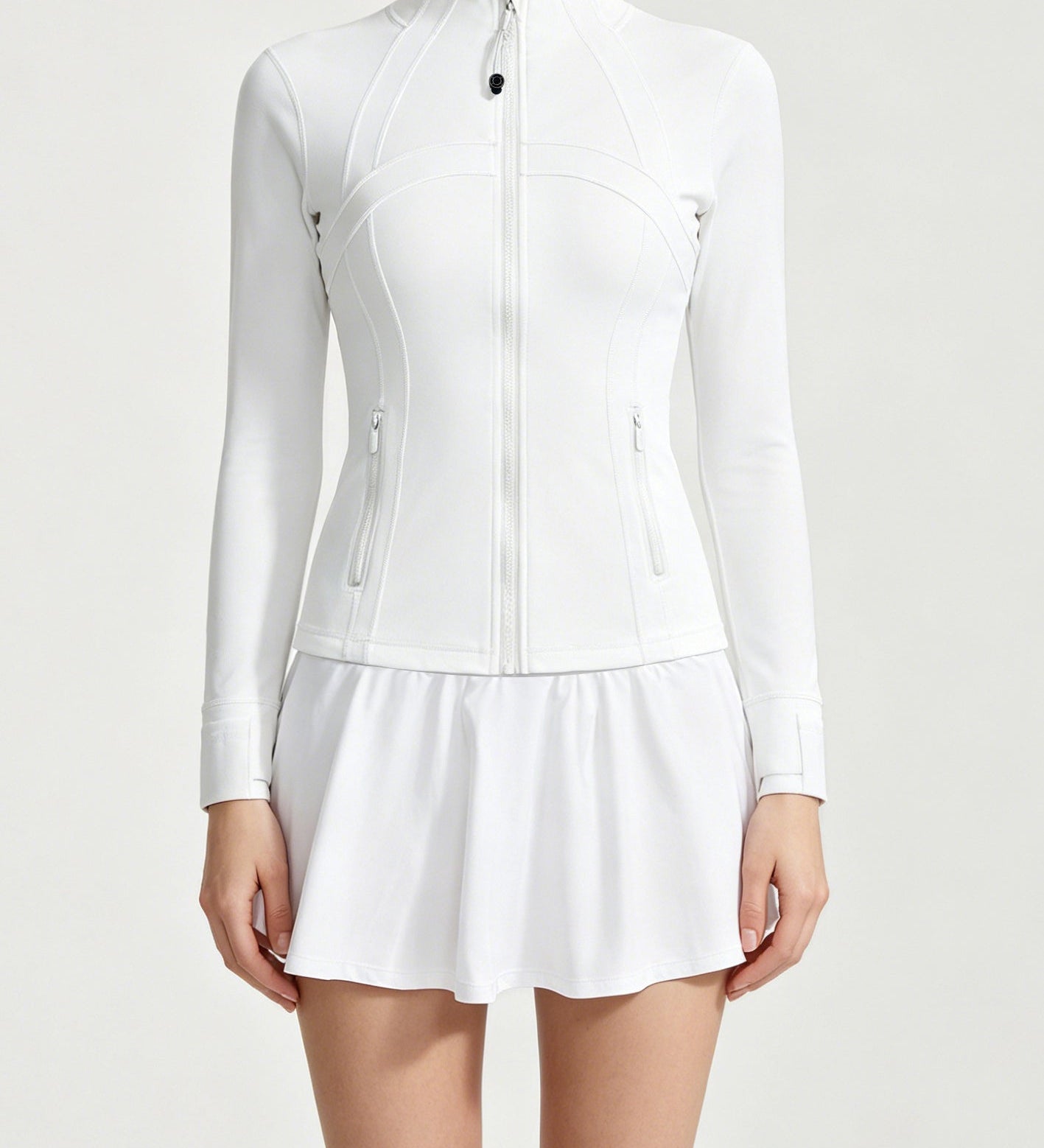 Long Sleeve Cropped Workout Coat Fitted Yoga Jacket